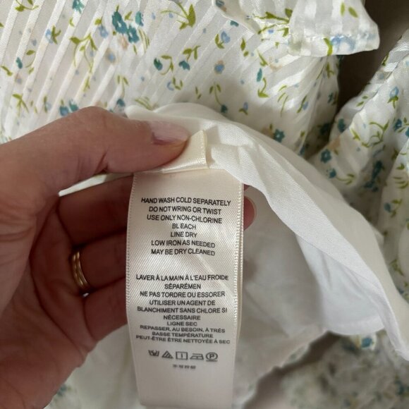 Free People Sweetest Thing Mini Dress with Ruffles White and Blue Floral Size 0 - Picture 7 of 14